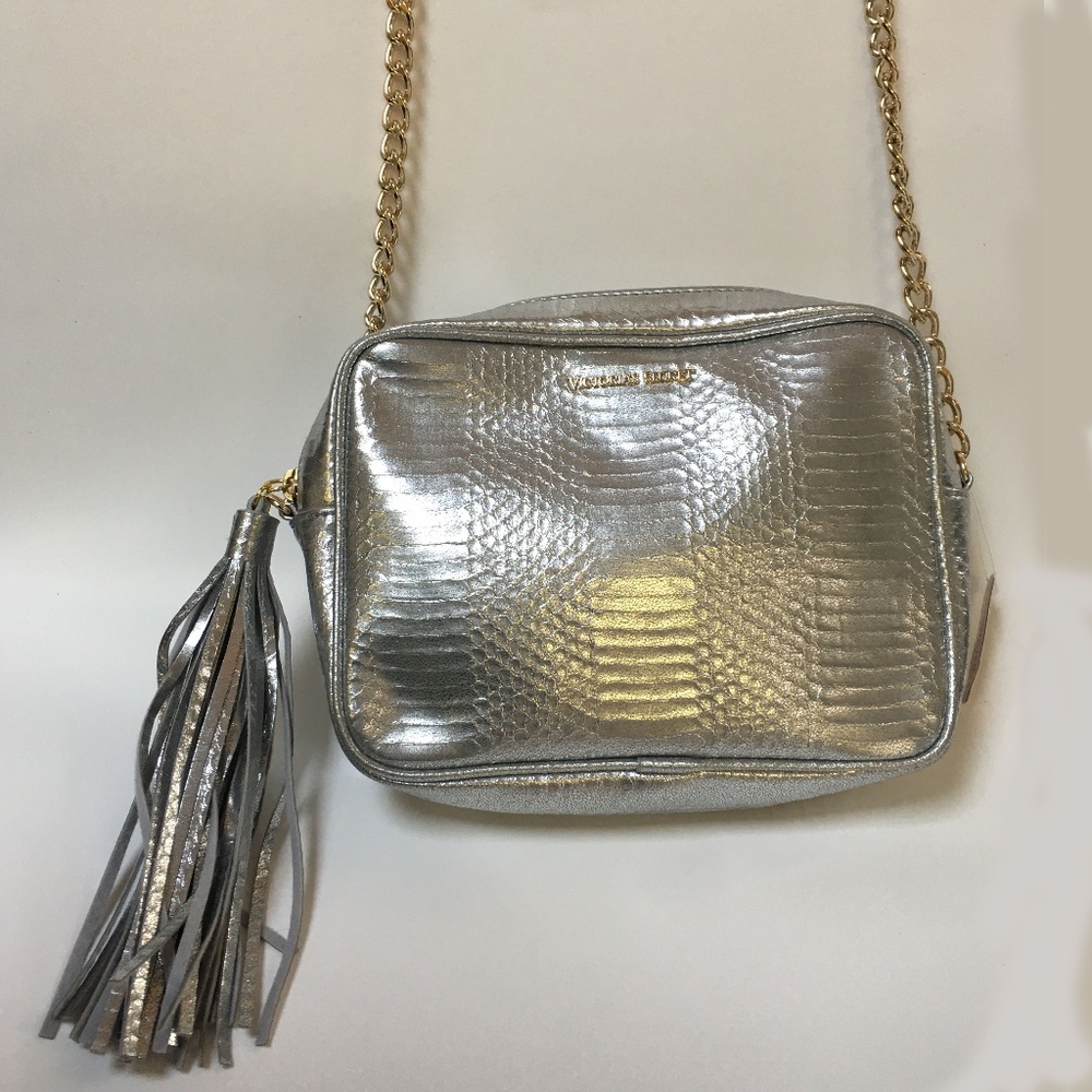 Victoria Secret's PINK brand, silver leather purse